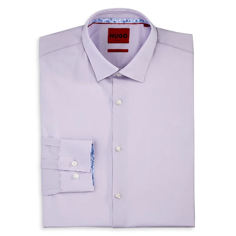 Hugo Mens Cotton French Cuff Button-Down Shirt Fashionable Pleated Short Shirt