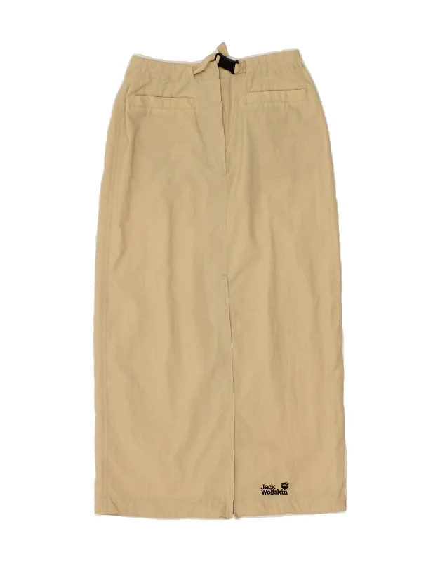 JACK WOLFSKIN Womens Midi Skirt XS W25 Beige leather skirt sleek