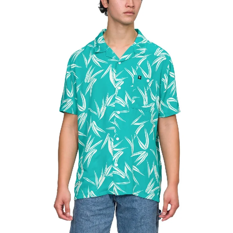 Junk Food Mens Printed Woven Button-Down Shirt Comfortable Fit Short Shirt