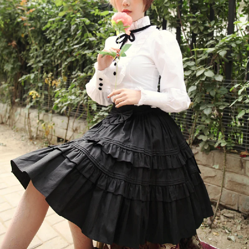 Lace Garden~Classic Lolita Black SK Puffy Skirt mini skirt trendy