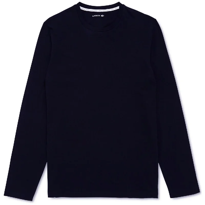 Lacoste Mens Jersey Nightwear Sleep Shirt Classic V-Neck Short Shirt