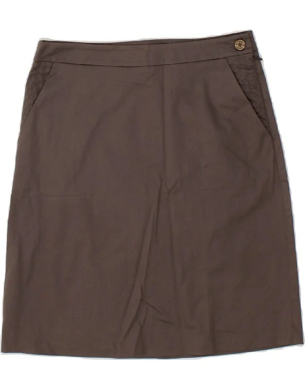 LAURA ASHLEY Womens A-Line Skirt UK 10 Small W30  Grey Cotton relaxed fit skirt