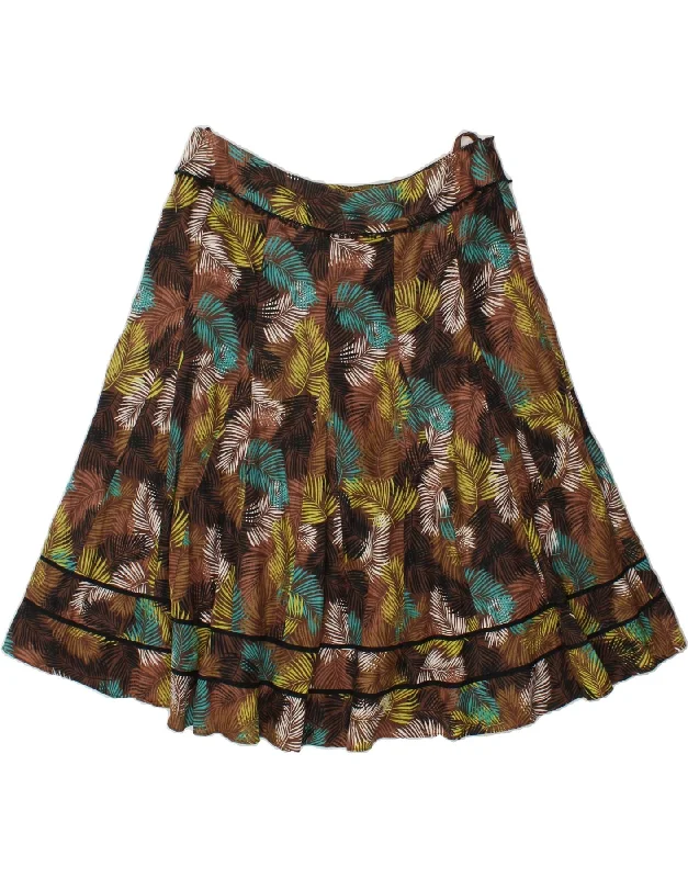 LAURA ASHLEY Womens A-Line Skirt UK 16 Large W34  Brown Linen Hawaiian lace skirt romantic