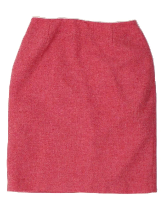 LAURA ASHLEY Womens Pencil Skirt UK 12 Medium W28 Pink Virgin Wool wrap skirt elegant LAURA ASHLEY Womens Pencil Skirt UK 12 Medium W28 Pink Virgin Wool wrap skirt elegant