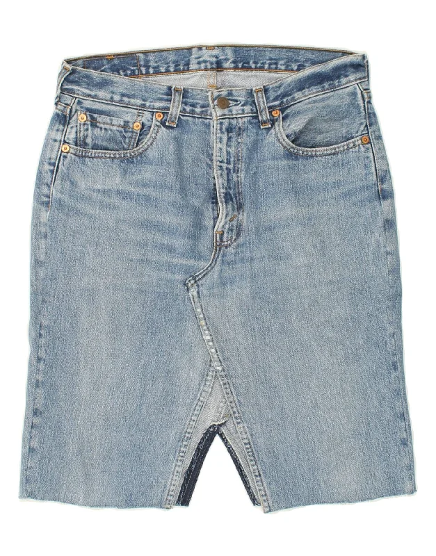 LEVI'S Womens Denim Skirt W32 Large Blue pencil skirt chic