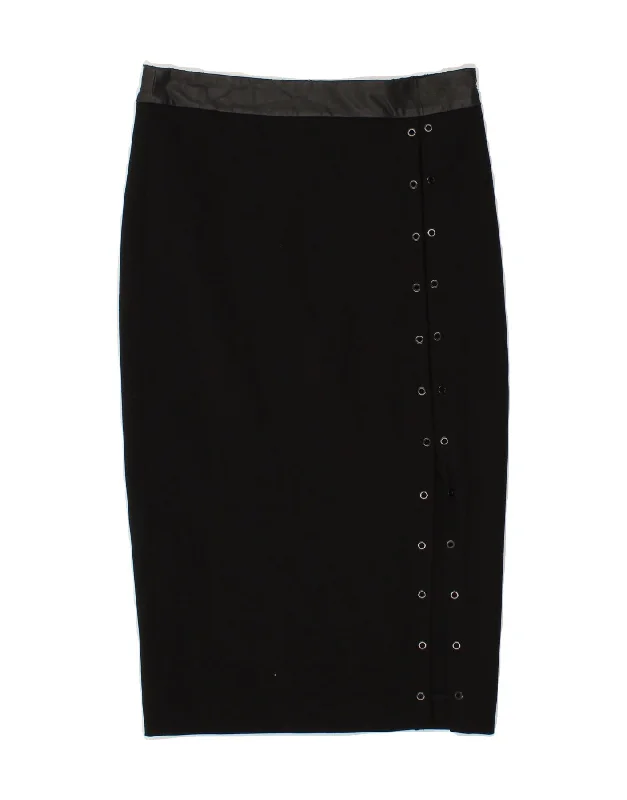 LIU JO Womens Pencil Skirt IT 40 Small W28  Black silk skirt sleek