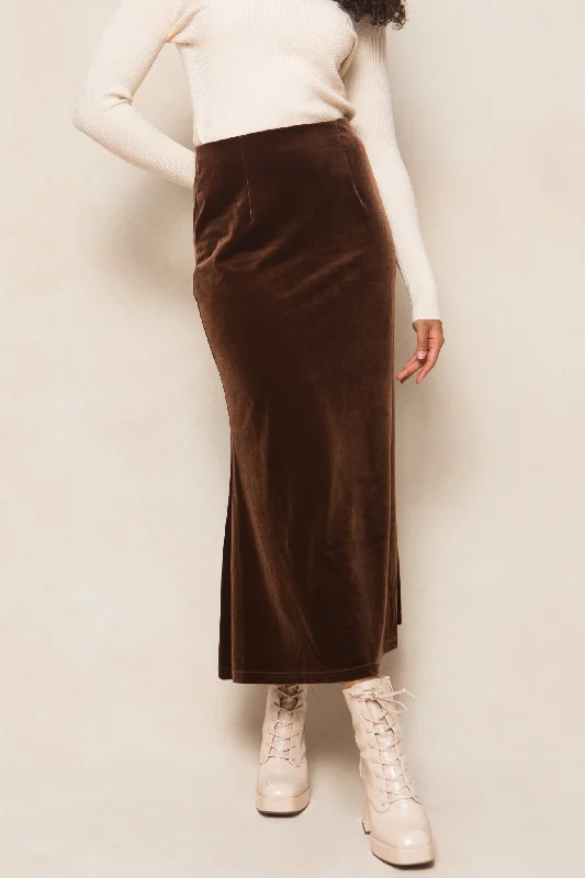 Logan Skirt in Brown a-line skirt cut