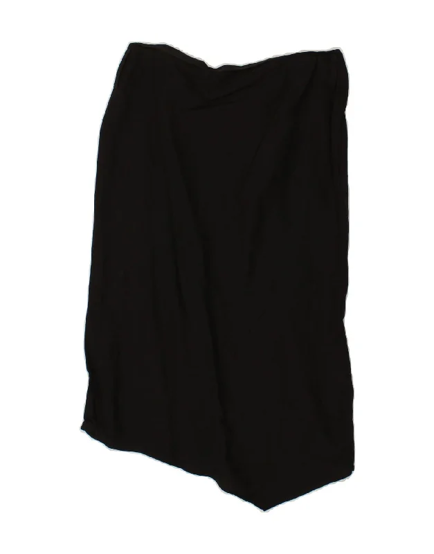 MARELLA Womens Asymmetrical Skirt UK 12 Medium W30 Black Linen chiffon skirt flowing MARELLA Womens Asymmetrical Skirt UK 12 Medium W30 Black Linen chiffon skirt flowing