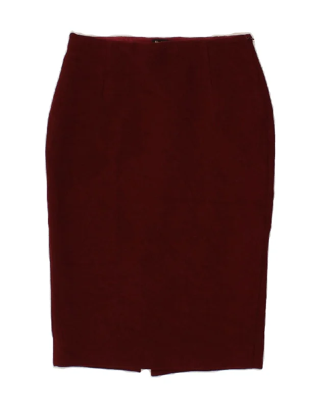 MASSIMO DUTTI Womens Pencil Skirt US 6 Small W28 Burgundy Polyester spandex blend skirt MASSIMO DUTTI Womens Pencil Skirt US 6 Small W28 Burgundy Polyester spandex blend skirt