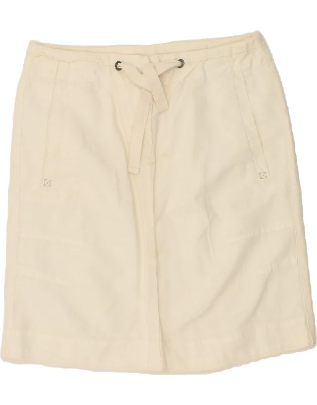 MURPHY & NYE Womens Straight Skirt W28 Medium Off White Cotton leather skirt durable