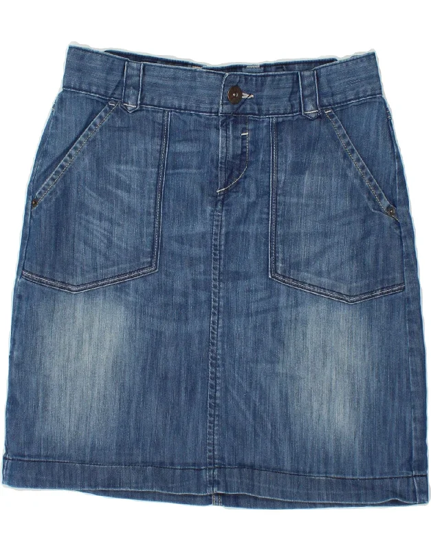 OASIS Womens Denim Skirt UK 10 Small W26 Blue Cotton denim skirt classic