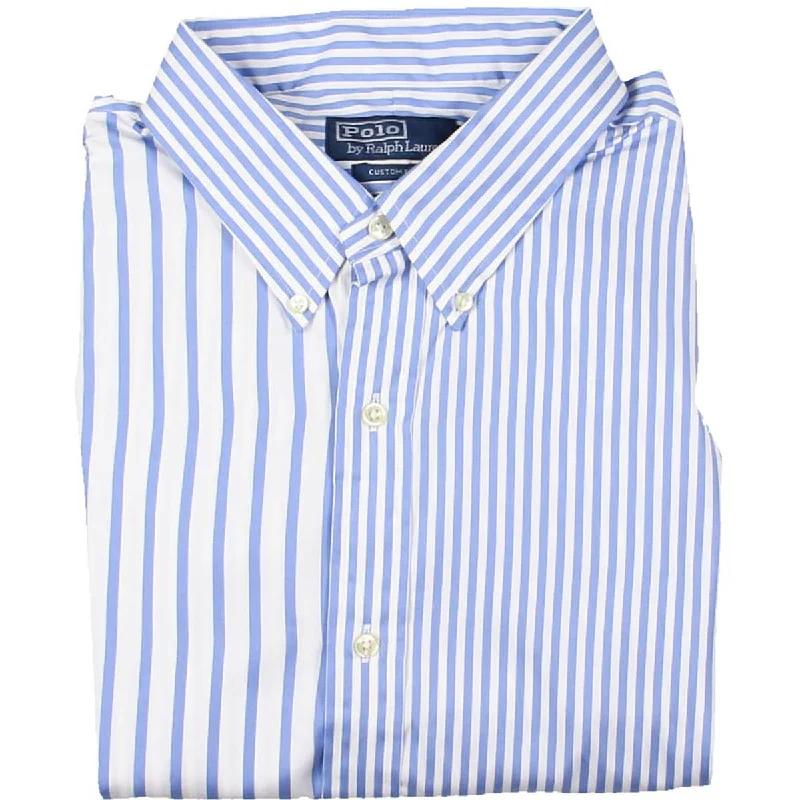Polo Ralph Lauren Mens Striped Cotton Button-Down Shirt Relaxed Fit Short Tunic