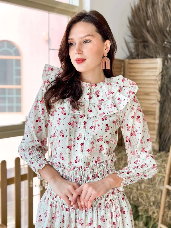 Rebirth Floral Shirt Elegant Button-Down Short Shirt