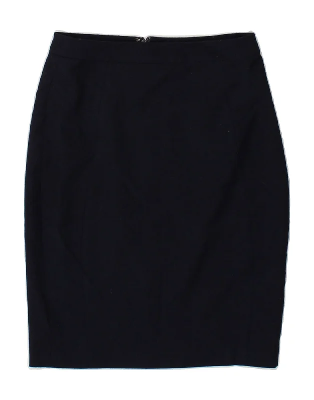 REISS Womens Pencil Skirt UK 8 Small W24  Navy Blue denim skirt classic