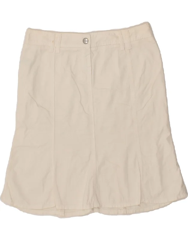 SISLEY Womens A-Line Skirt IT 42 Medium W30  White Cotton lace skirt romantic
