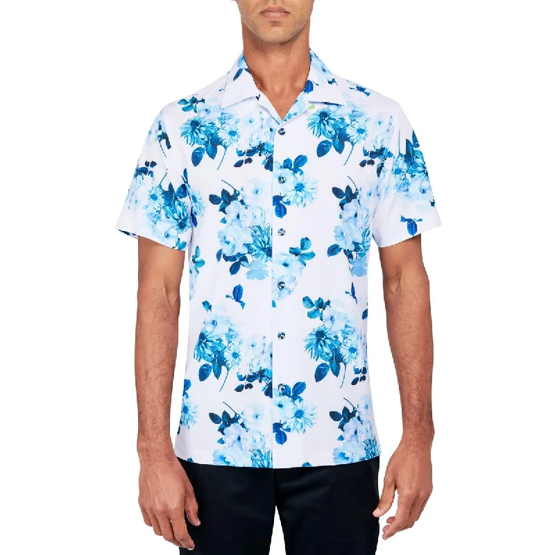 Society of Threads Mens Regular Fit Floral Button-Down Shirt Casual Boxy Short Shirt Society of Threads Mens Regular Fit Floral Button-Down Shirt Casual Boxy Short Shirt