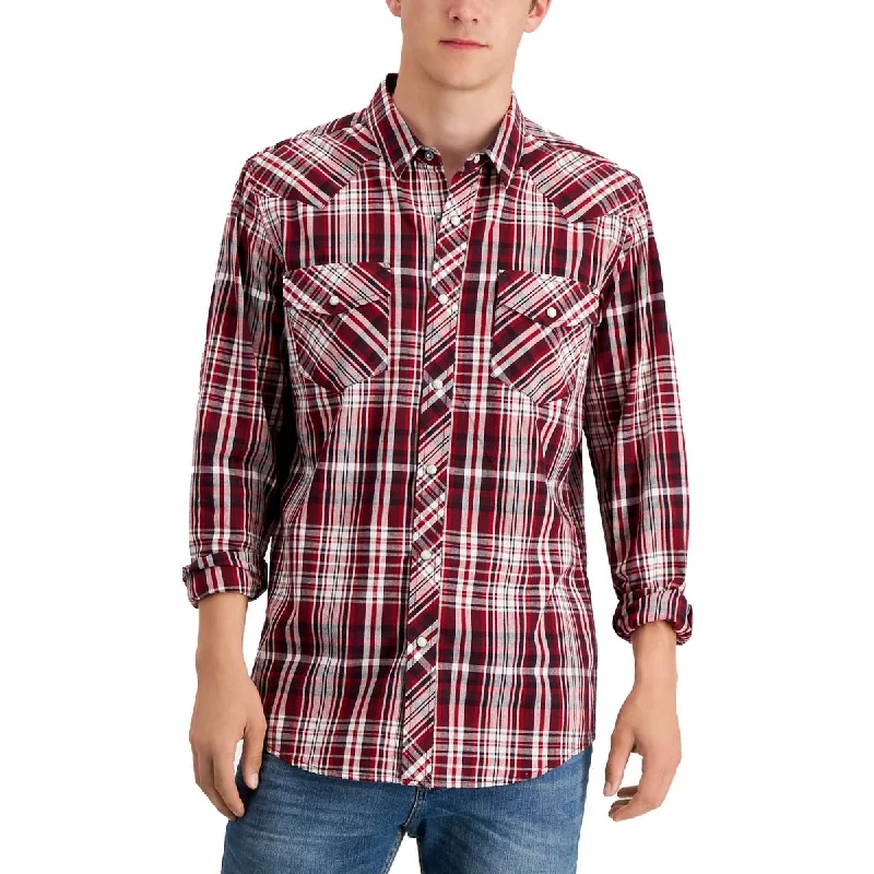 Sun + Stone Mens Regular Fit Collared Western Shirt Cozy Summer Short Shirt