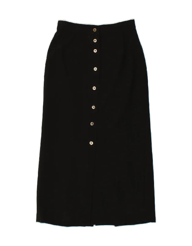 TOGETHER Womens Maxi Skirt UK 10 Small W28  Black linen skirt breathable