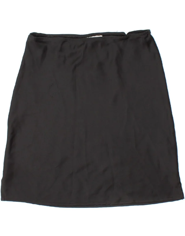 TOPSHOP Womens A-Line Skirt UK 8 Small Black Polyester velvet skirt rich