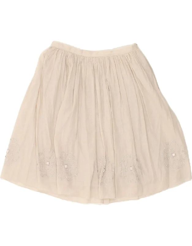 UNITED COLORS OF BENETTON Womens Flared Skirt W26 Small Beige wool skirt breathable