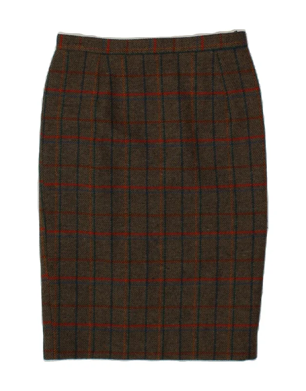 VALENTINO Womens Miss V Pencil Skirt IT 46 Large W30  Grey Check summer skirt style
