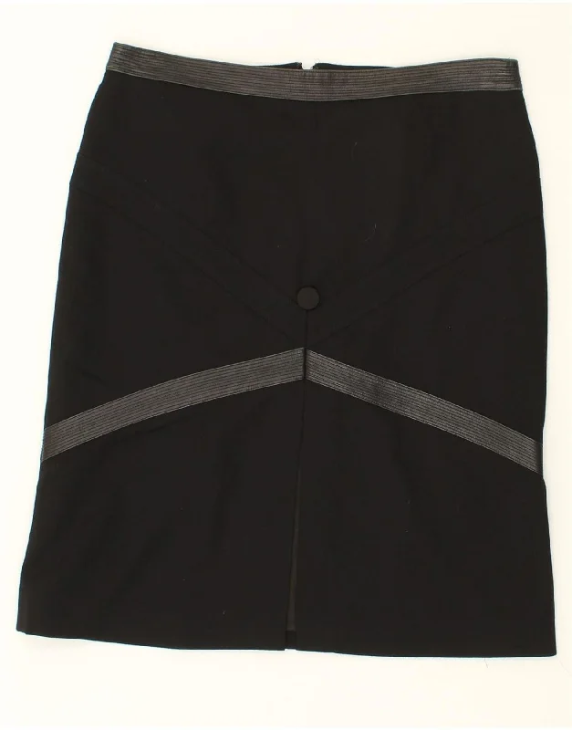 VERSUS BY GIANNI VERSACE Womens Straight Skirt IT 46 Large W32 Black relaxed fit skirt VERSUS BY GIANNI VERSACE Womens Straight Skirt IT 46 Large W32 Black relaxed fit skirt