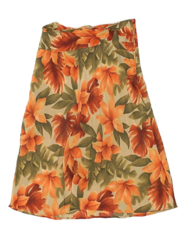 VINTAGE Womens A-Line Skirt W28 Medium  Multicoloured Floral velvet skirt luxurious
