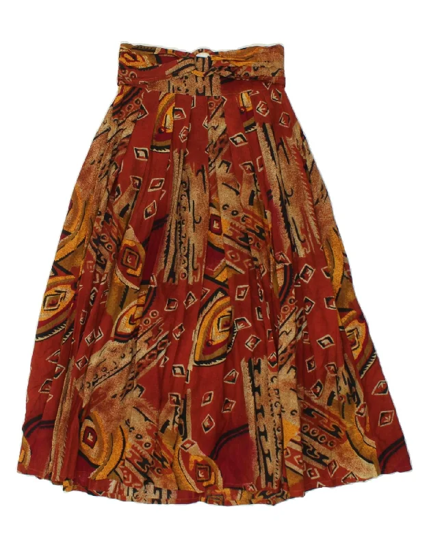 VINTAGE Womens Abstract Pattern A-Line Skirt W24 XS  Brown cashmere skirt soft