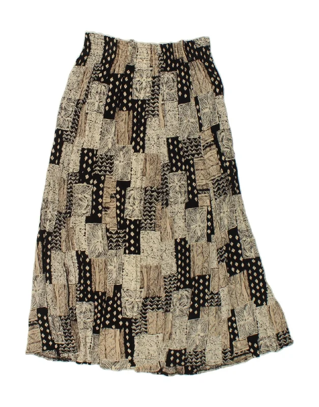 VINTAGE Womens Gypsy Skirt W28 Medium  Beige Patchwork floral skirt print