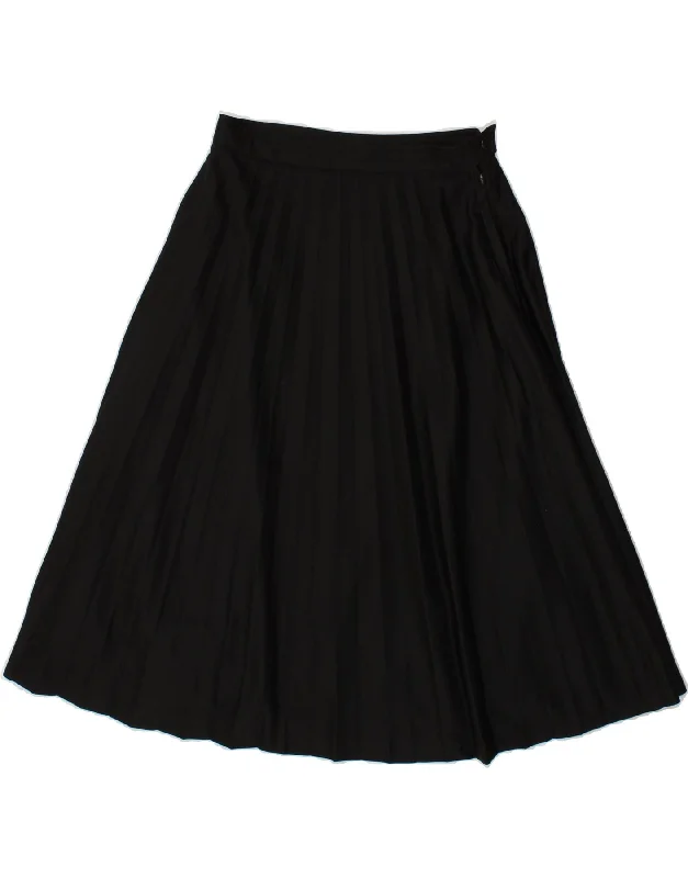 VINTAGE Womens Pleated A-Line Skirt W24 XS  Black lace skirt intricate