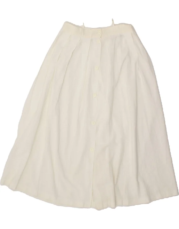 VINTAGE Womens Pleated Skirt W24 XS White velvet skirt sumptuous