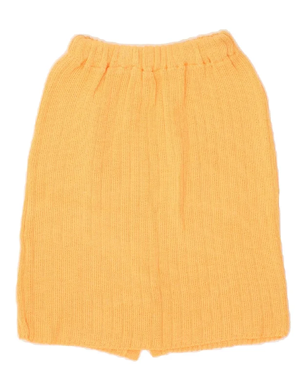 VINTAGE Womens Straight Skirt W26 Small  Yellow denim skirt durable