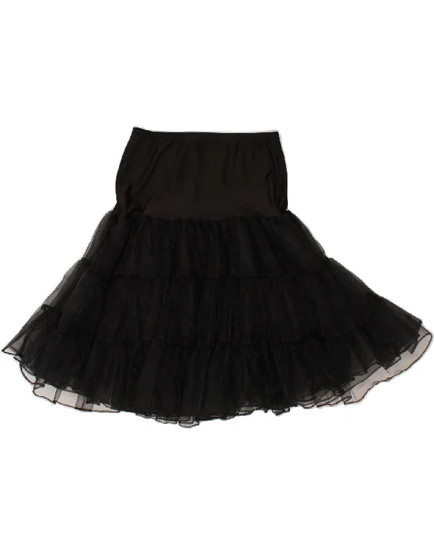 VINTAGE Womens Tiered Skirt W36 XL Black Polyester corduroy skirt durable