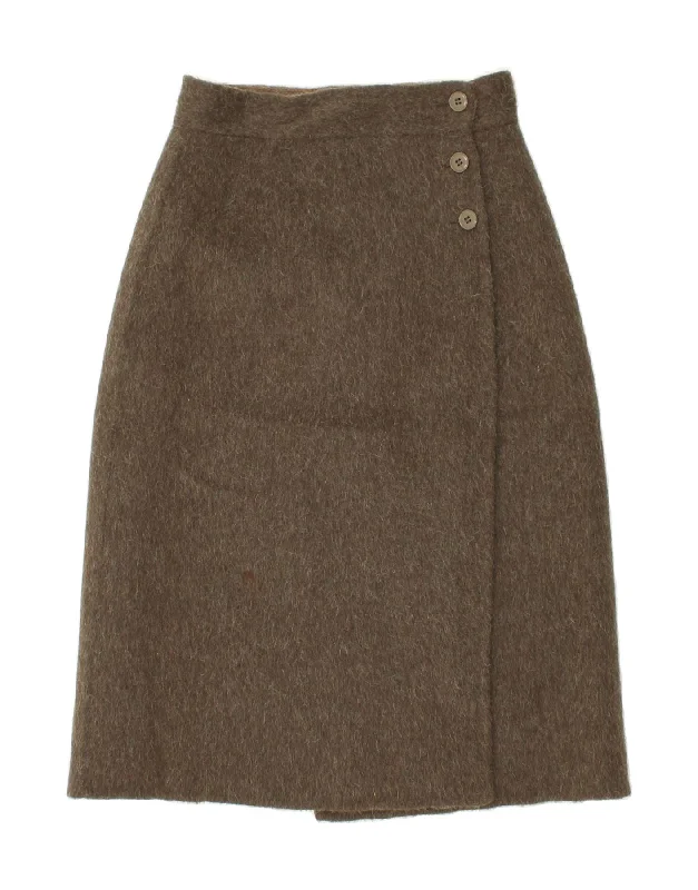 VINTAGE Womens Wrap Skirt W28 Medium  Brown corduroy skirt comfortable