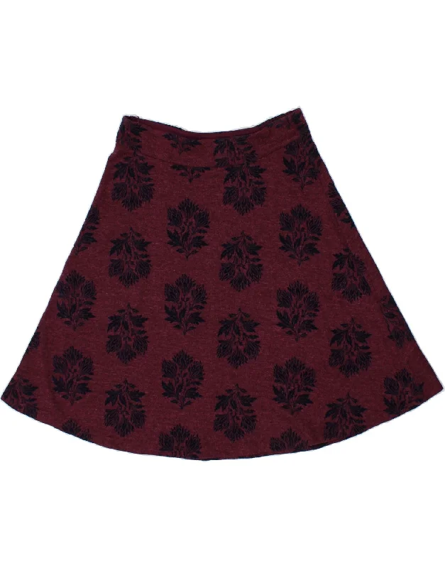 WHITE STUFF Womens A-Line Skirt UK 14 Large W32  Maroon Floral Polyester summer skirt style