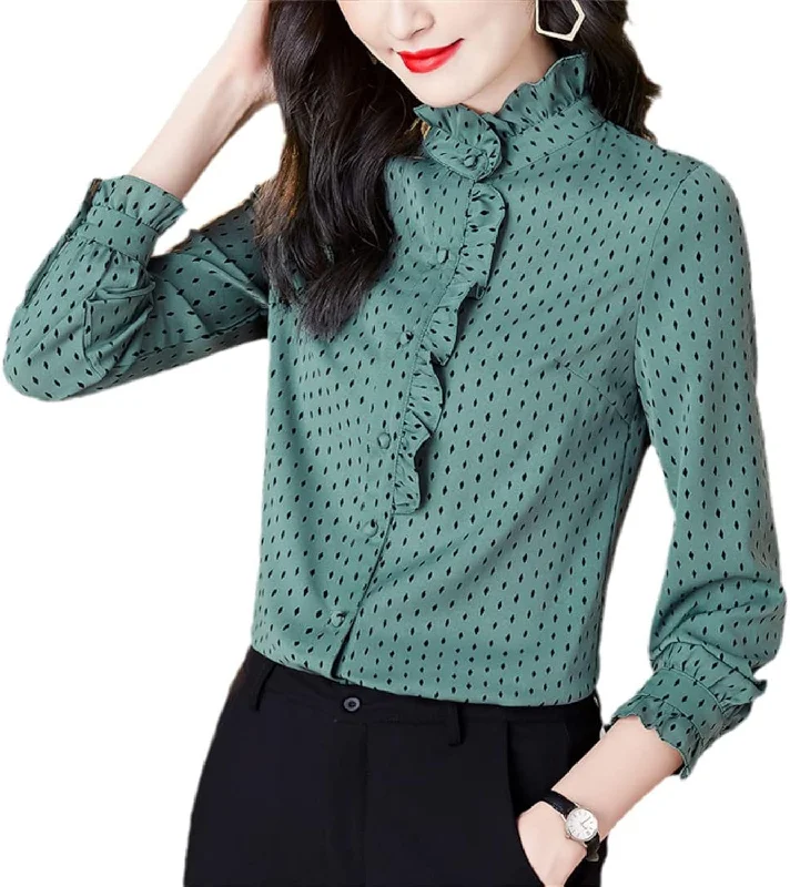 Women Long Sleeve Shirt S S3476414 Trendy Turtleneck Short Shirt