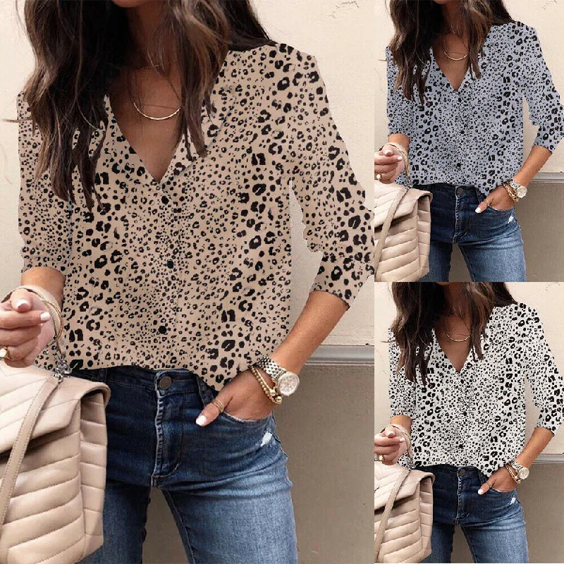 Women's  Long Sleeve Lapel Button Blouse Shirt Elegant Longline Short Shirt