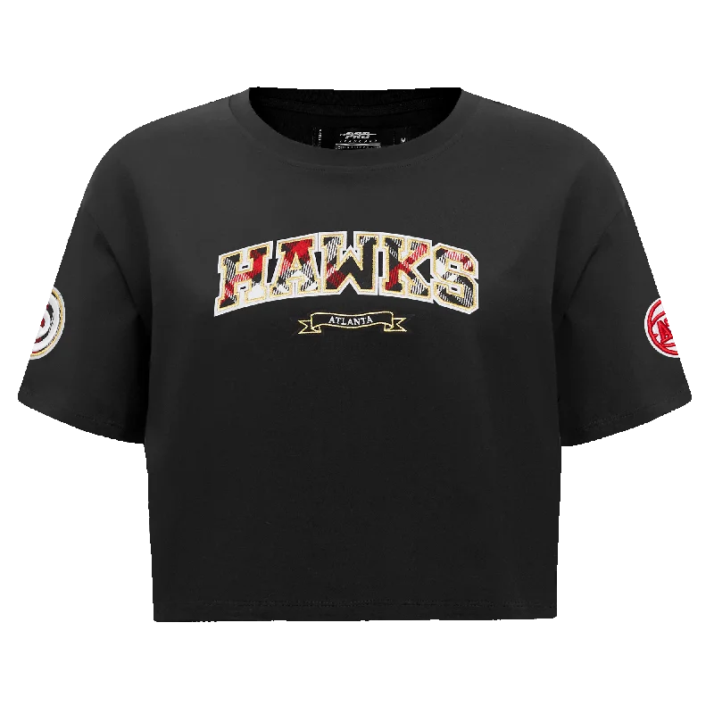 NBA ATLANTA HAWKS PRO PREP WOMEN'S SJ BOXY TEE (BLACK) Anti-Pilling Machine Wash Handmade NBA ATLANTA HAWKS PRO PREP WOMEN'S SJ BOXY TEE (BLACK) Anti-Pilling Machine Wash Handmade
