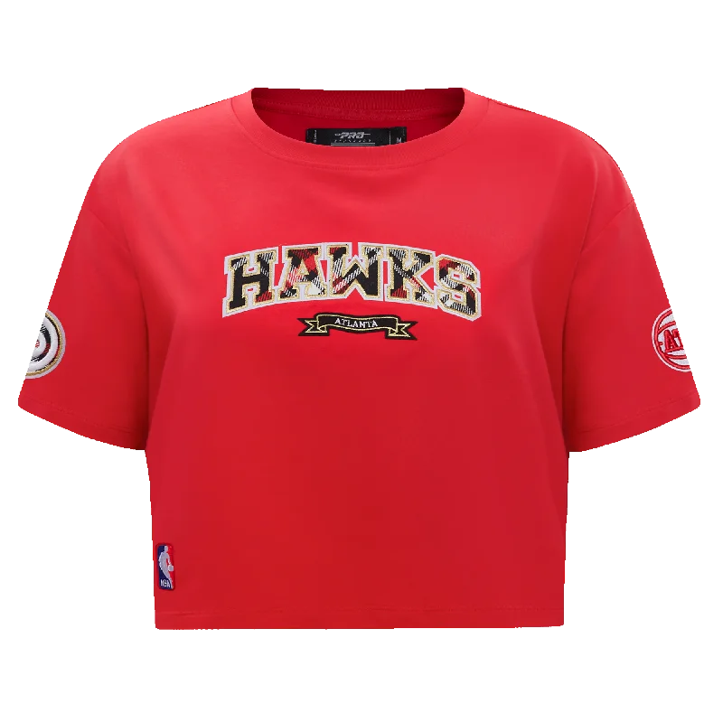 NBA ATLANTA HAWKS PRO PREP WOMEN'S SJ BOXY TEE (RED) Iron Safe Non-Iron Wrinkle Free NBA ATLANTA HAWKS PRO PREP WOMEN'S SJ BOXY TEE (RED) Iron Safe Non-Iron Wrinkle Free