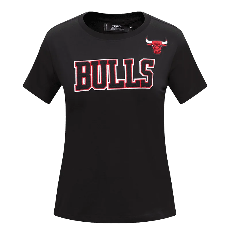 NBA CHICAGO BULLS CLASSIC WOMEN'S SLIM FIT TEE (BLACK) Polka Dot Checkered Tartan