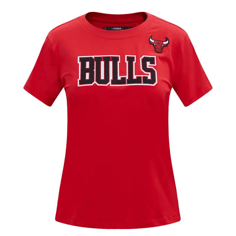 NBA CHICAGO BULLS CLASSIC WOMEN'S SLIM FIT TEE (RED) Collared Crew Neck Turtle Neck