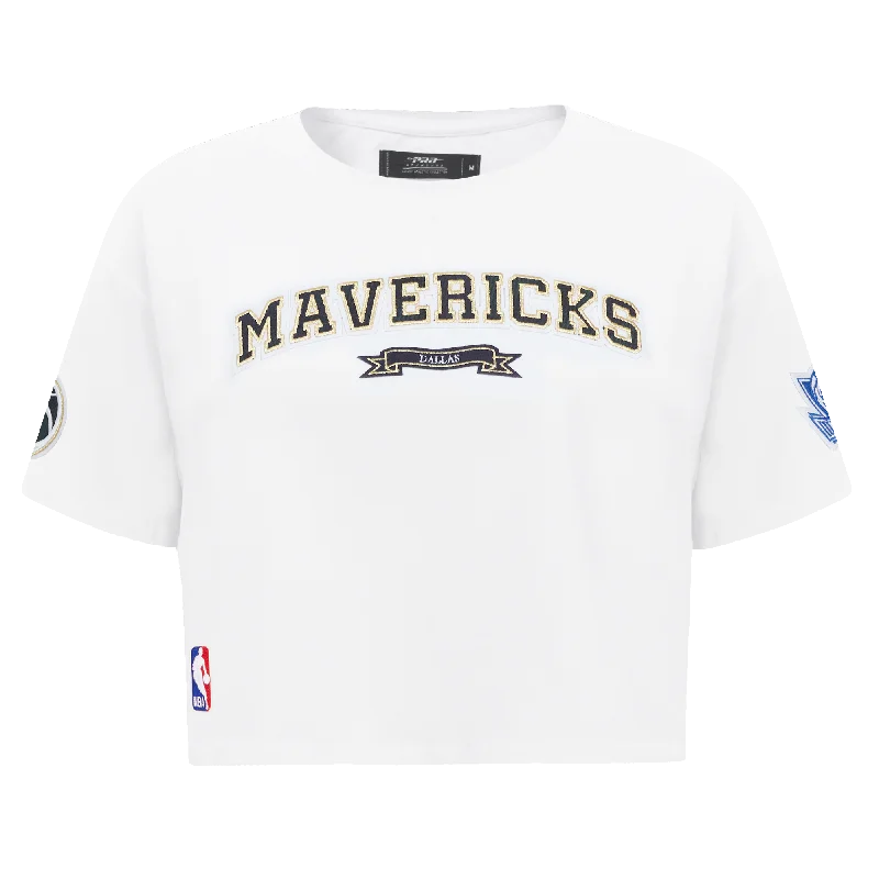NBA DALLAS MAVERICKS PRO PREP WOMEN'S SJ BOXY TEE (WHITE) Graphic T-Shirt Round Neck Polyester NBA DALLAS MAVERICKS PRO PREP WOMEN'S SJ BOXY TEE (WHITE) Graphic T-Shirt Round Neck Polyester