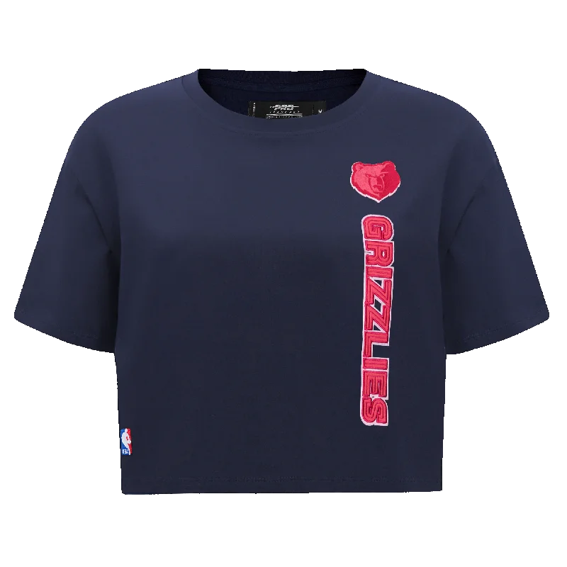 NBA MEMPHIS GRIZZLIES PINK CLOUD WOMEN'S SJ BOXY TEE (MIDNIGHT NAVY) Zippered Front Buttoned Front Snap Front NBA MEMPHIS GRIZZLIES PINK CLOUD WOMEN'S SJ BOXY TEE (MIDNIGHT NAVY) Zippered Front Buttoned Front Snap Front