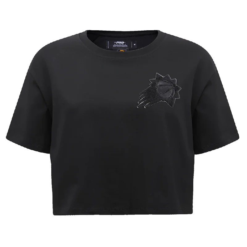 NBA PHOENIX SUNS TRIPLE BLACK WOMEN'S BOXY TEE (TRIPLE BLACK) Rayon Velvet Corduroy
