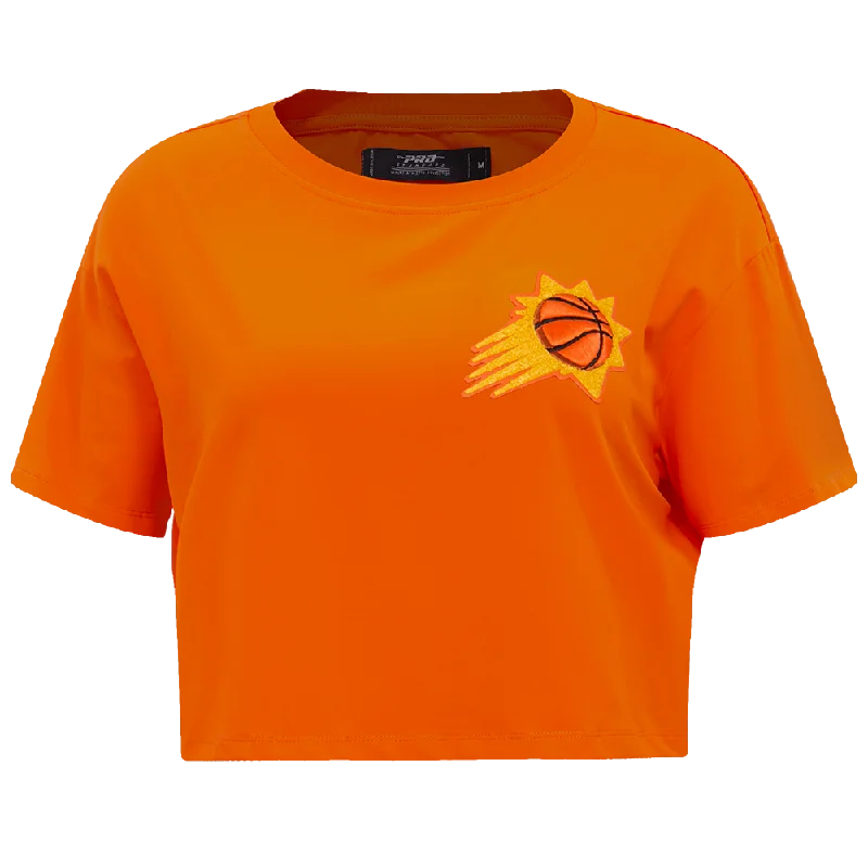 NBA PHOENIX SUNS CLASSIC WOMEN'S BOXY TEE (ORANGE) Ribbed Striped Patterned