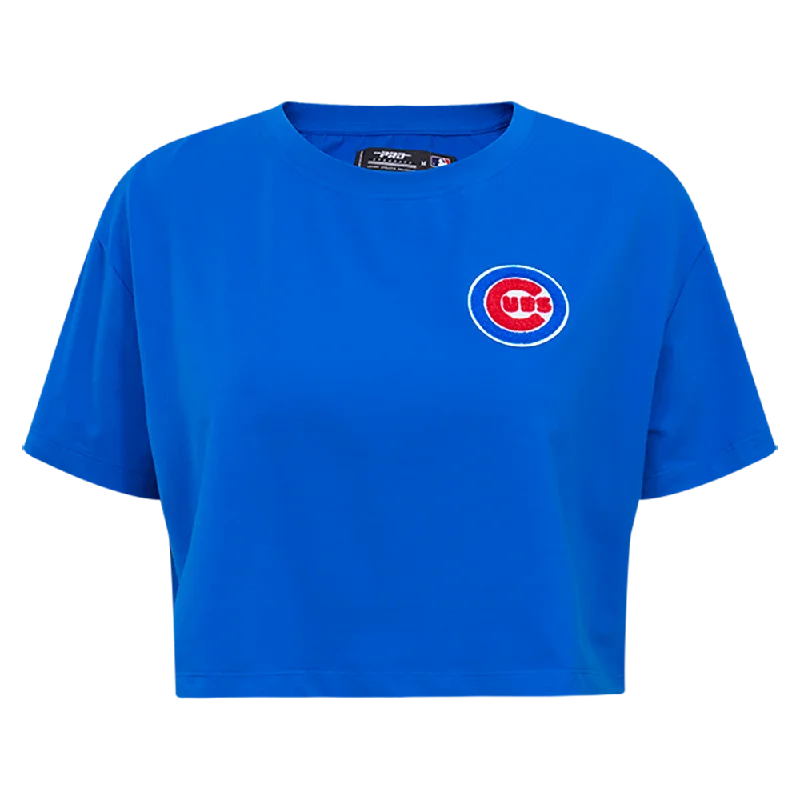 MLB CHICAGO CUBS CLASSIC WOMEN'S BOXY TEE (ROYAL BLUE) Boxy Fit Fitted Loose