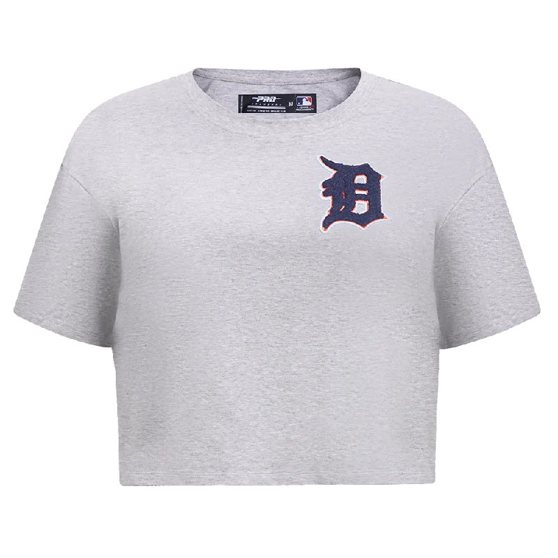 MLB DETROIT TIGERS CLASSIC WOMEN'S BOXY TEE (HEATHER GREY) Wool Fabric Cashmere Fabric Tweed Fabric MLB DETROIT TIGERS CLASSIC WOMEN'S BOXY TEE (HEATHER GREY) Wool Fabric Cashmere Fabric Tweed Fabric