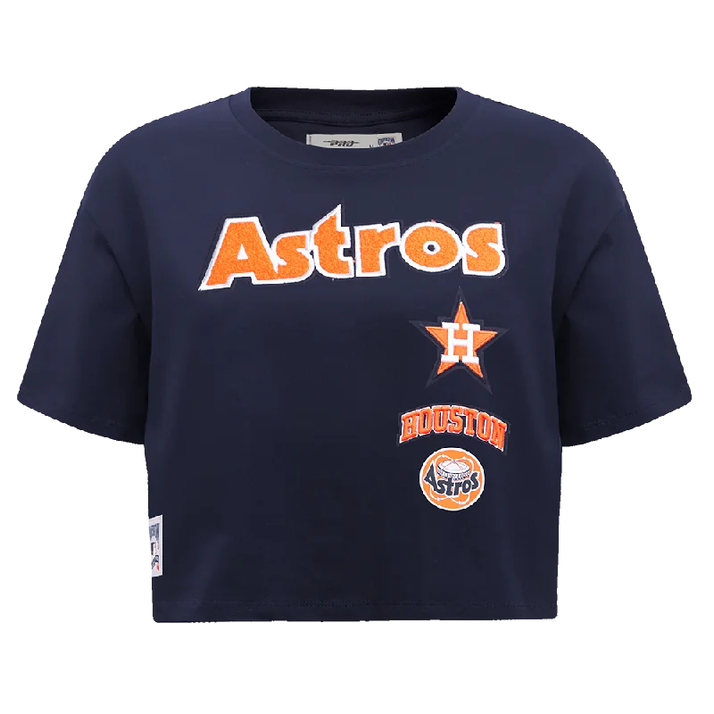 MLB HOUSTON ASTROS RETRO CLASSIC WOMEN'S BOXY TEE (MIDNIGHT NAVY) Oversized T-Shirt Spandex breathable MLB HOUSTON ASTROS RETRO CLASSIC WOMEN'S BOXY TEE (MIDNIGHT NAVY) Oversized T-Shirt Spandex breathable