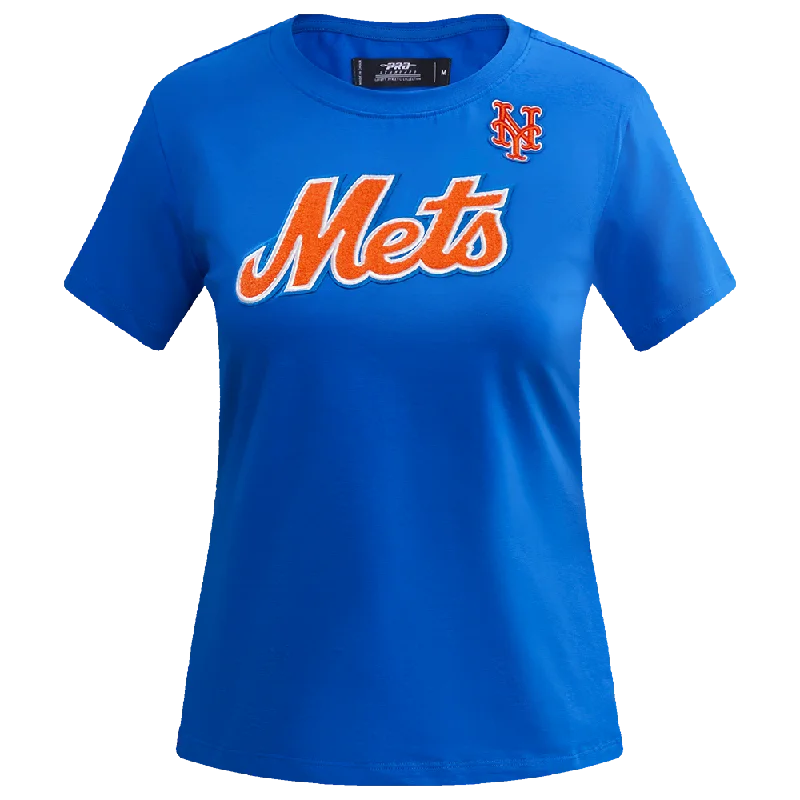 MLB NEW YORK METS CLASSIC WOMEN'S SJ SLIM FIT TEE (ROYAL BLUE) Houndstooth Herringbone Solid