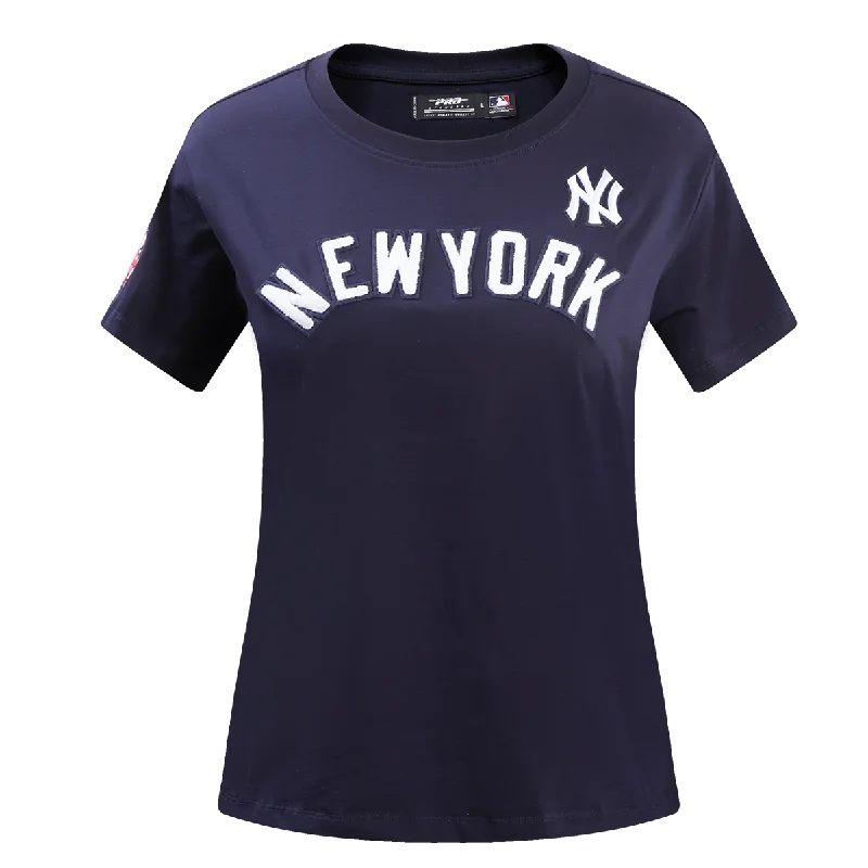 MLB NEW YORK YANKEES CLASSIC WOMEN'S SJ SLIM FIT TEE (MIDNIGHT NAVY) Faux Fur Fabric Real Fur Fabric Shearling Fabric MLB NEW YORK YANKEES CLASSIC WOMEN'S SJ SLIM FIT TEE (MIDNIGHT NAVY) Faux Fur Fabric Real Fur Fabric Shearling Fabric